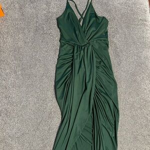 Chic Forest Green High Low Dress